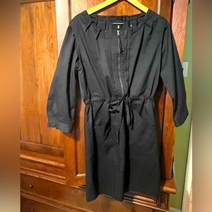 Black Cotton Blend Black Dress
